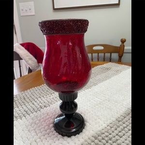 12” Ruby Crackle Glass Candle Globe